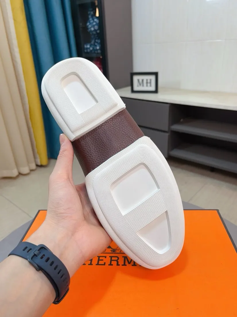 Men's shoes 💰458🌹🌹Niuli "HERMES" Hermès business leather shoes, original factory configuration, original imported cowhide upper + luxury hardware logo + fully imported original customized cowhide lining, sole: rubber wear-resistant outsole, difficult craftsmanship, original factory follow-up goods, 🔍🔍high quality code number: 38-44 45 can be customized